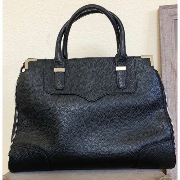 Rebecca Minkoff Saffiano Leather Amorous Shoulder Hand Bag Black - Picture 3 of 8